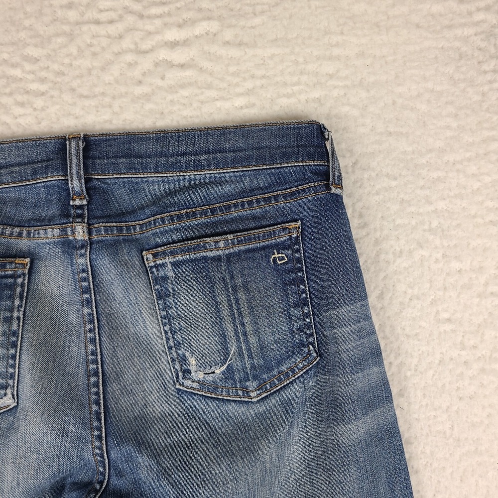 Rag Bone Jeans Womens 27 Skinny Distress‎ Little Five Medium Wash Blue - Picture 11 of 14